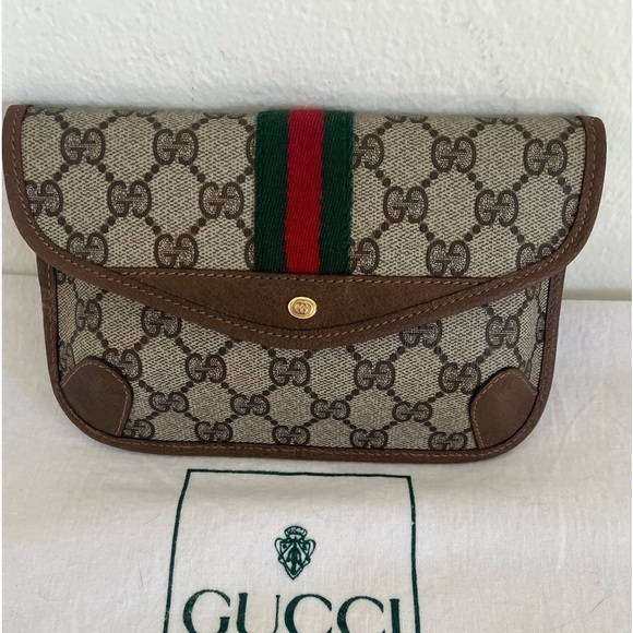 Gucci Handbags - Vintage Gucci GG Supreme Sherry Line Clutch Italy Rare